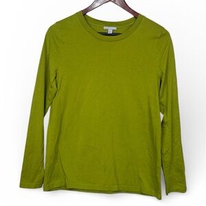 COS Olive Green cotton Long Sleeve Tee - medium